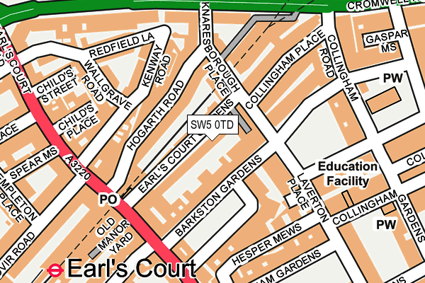 SW5 0TD map - OS OpenMap – Local (Ordnance Survey)