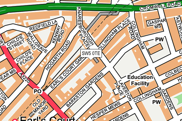 SW5 0TE map - OS OpenMap – Local (Ordnance Survey)