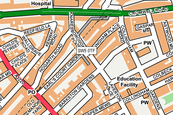 SW5 0TF map - OS OpenMap – Local (Ordnance Survey)