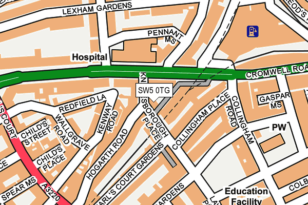 SW5 0TG map - OS OpenMap – Local (Ordnance Survey)