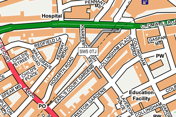 SW5 0TJ map - OS OpenMap – Local (Ordnance Survey)