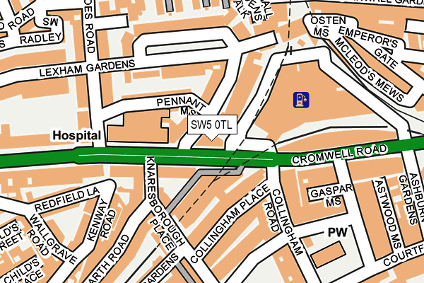 SW5 0TL map - OS OpenMap – Local (Ordnance Survey)