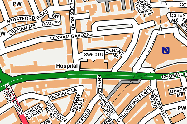 SW5 0TU map - OS OpenMap – Local (Ordnance Survey)