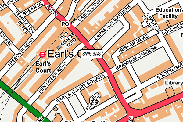 SW5 9AS map - OS OpenMap – Local (Ordnance Survey)