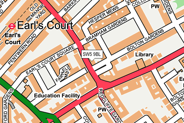 SW5 9BL map - OS OpenMap – Local (Ordnance Survey)