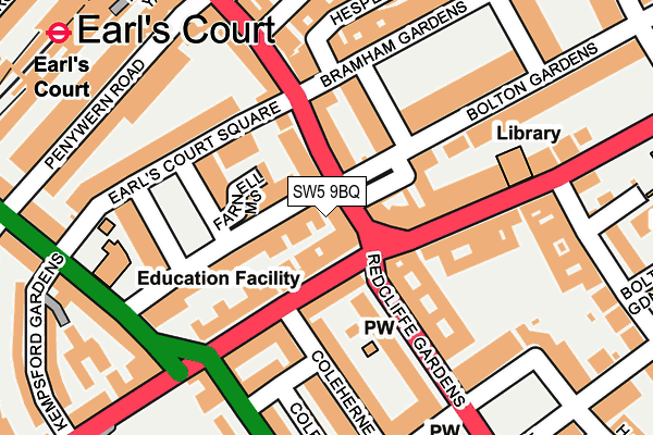 SW5 9BQ map - OS OpenMap – Local (Ordnance Survey)