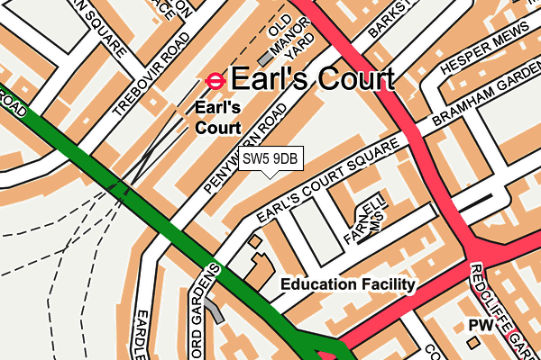 SW5 9DB map - OS OpenMap – Local (Ordnance Survey)