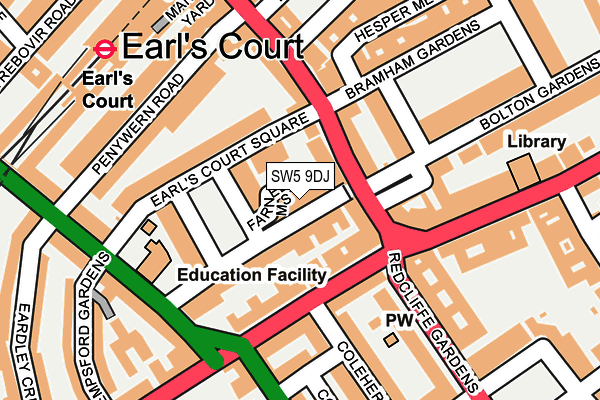 SW5 9DJ map - OS OpenMap – Local (Ordnance Survey)