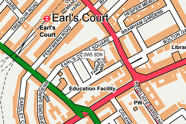 SW5 9DN map - OS OpenMap – Local (Ordnance Survey)