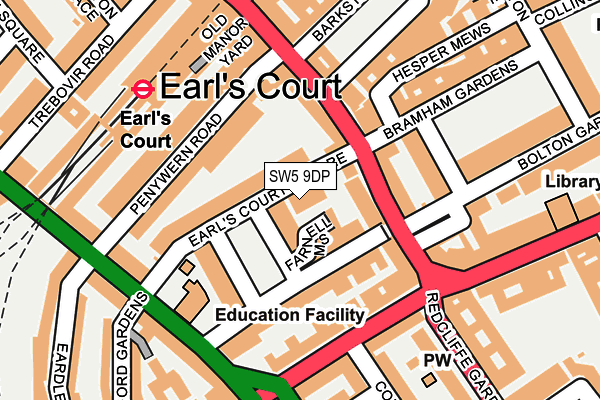 SW5 9DP map - OS OpenMap – Local (Ordnance Survey)