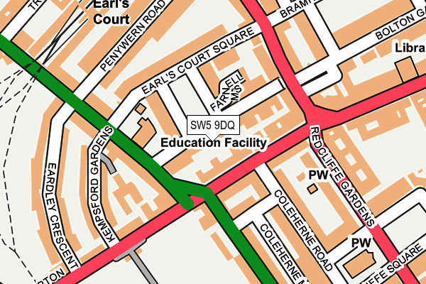 SW5 9DQ map - OS OpenMap – Local (Ordnance Survey)