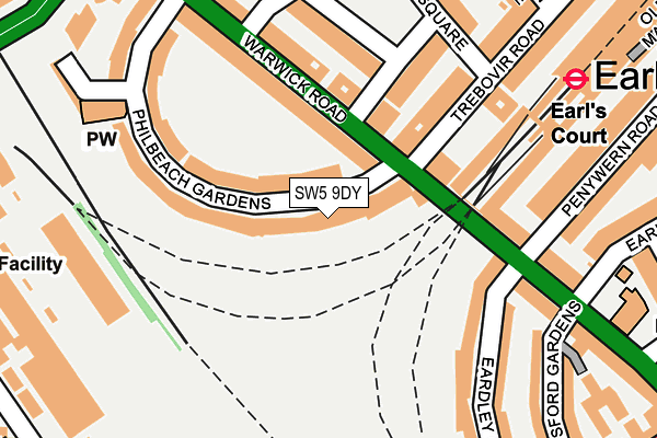 SW5 9DY map - OS OpenMap – Local (Ordnance Survey)