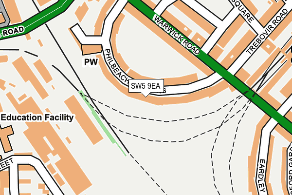 SW5 9EA map - OS OpenMap – Local (Ordnance Survey)