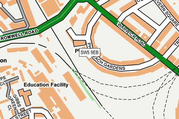 SW5 9EB map - OS OpenMap – Local (Ordnance Survey)