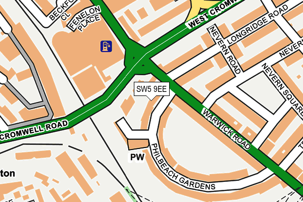 SW5 9EE map - OS OpenMap – Local (Ordnance Survey)