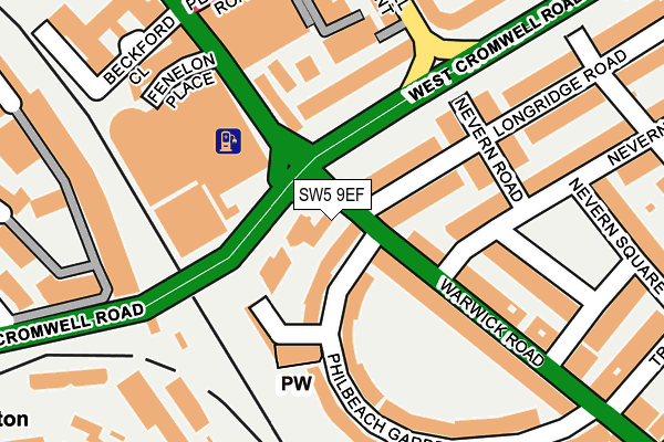 SW5 9EF map - OS OpenMap – Local (Ordnance Survey)