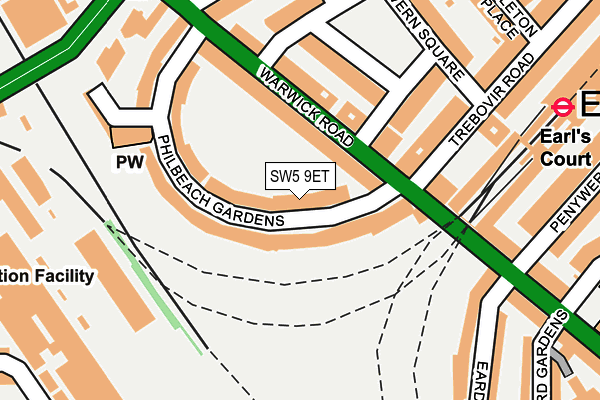 SW5 9ET map - OS OpenMap – Local (Ordnance Survey)