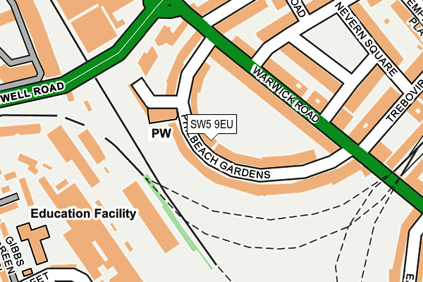 SW5 9EU map - OS OpenMap – Local (Ordnance Survey)