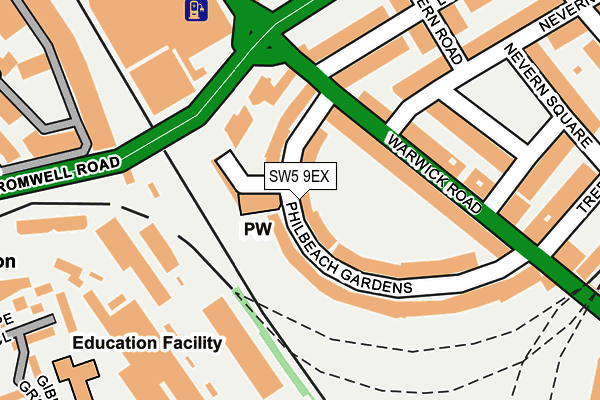 SW5 9EX map - OS OpenMap – Local (Ordnance Survey)