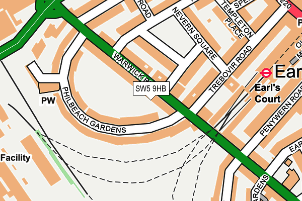 SW5 9HB map - OS OpenMap – Local (Ordnance Survey)
