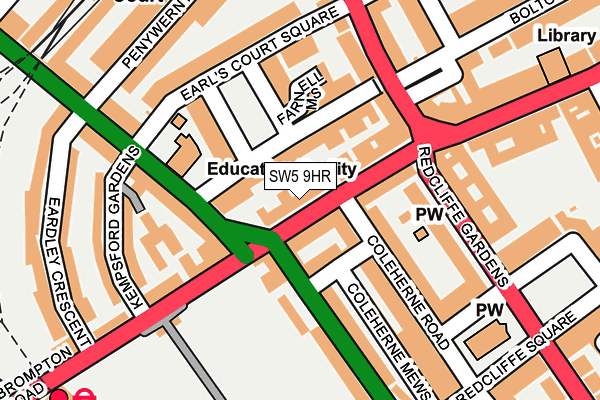 SW5 9HR map - OS OpenMap – Local (Ordnance Survey)