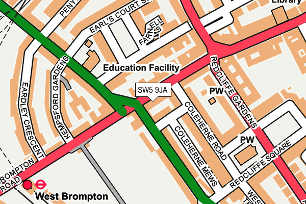 SW5 9JA map - OS OpenMap – Local (Ordnance Survey)