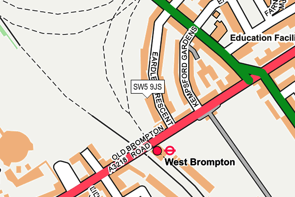 SW5 9JS map - OS OpenMap – Local (Ordnance Survey)