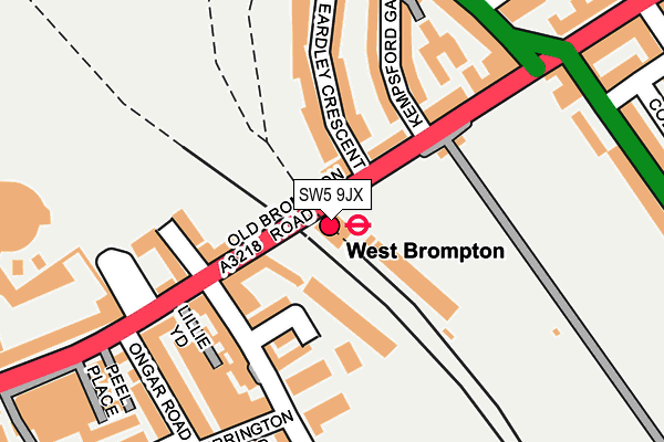 SW5 9JX map - OS OpenMap – Local (Ordnance Survey)