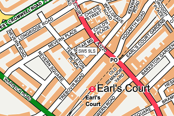 SW5 9LS map - OS OpenMap – Local (Ordnance Survey)