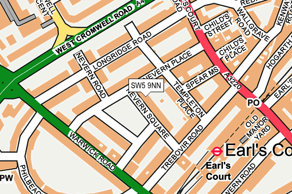 SW5 9NN map - OS OpenMap – Local (Ordnance Survey)