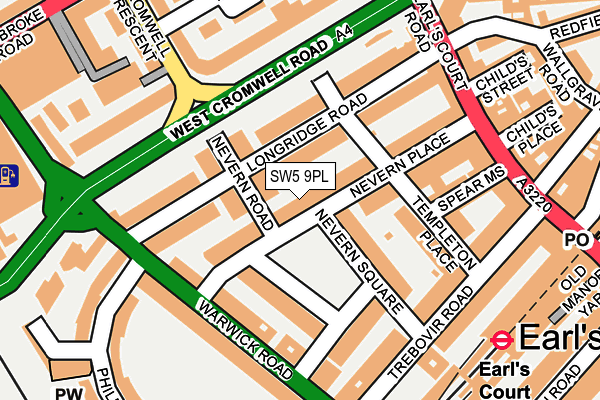 SW5 9PL map - OS OpenMap – Local (Ordnance Survey)