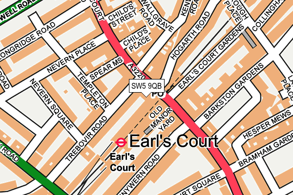 SW5 9QB map - OS OpenMap – Local (Ordnance Survey)