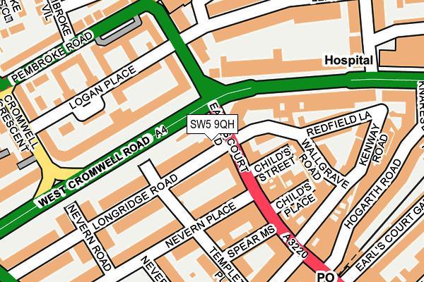 SW5 9QH map - OS OpenMap – Local (Ordnance Survey)