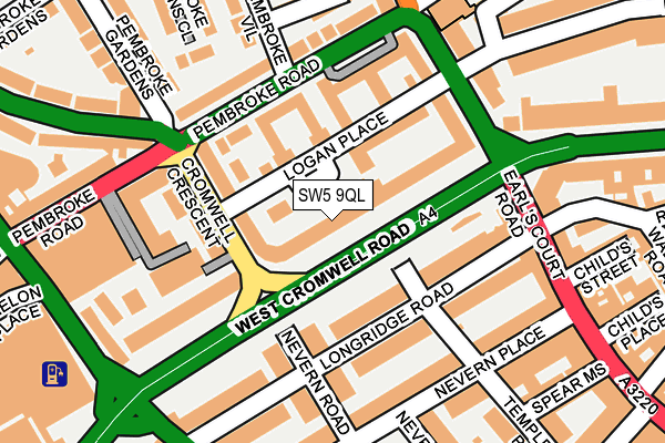 SW5 9QL map - OS OpenMap – Local (Ordnance Survey)