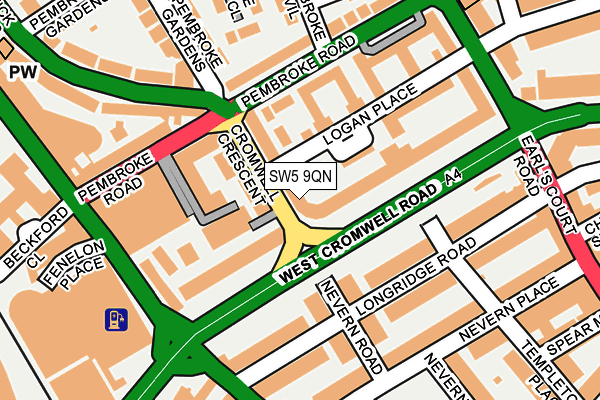 SW5 9QN map - OS OpenMap – Local (Ordnance Survey)