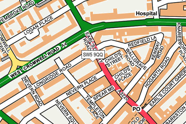 SW5 9QQ map - OS OpenMap – Local (Ordnance Survey)