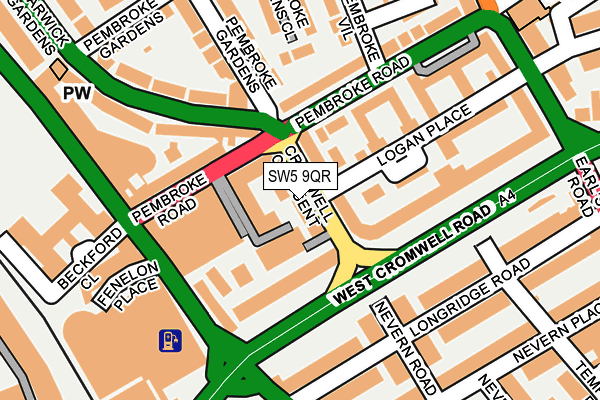 SW5 9QR map - OS OpenMap – Local (Ordnance Survey)