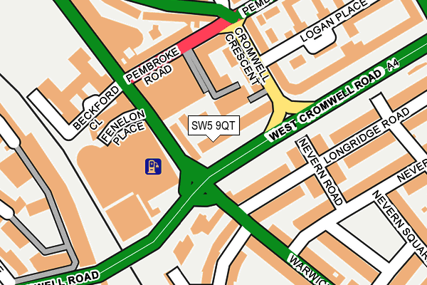 SW5 9QT map - OS OpenMap – Local (Ordnance Survey)