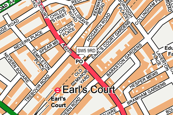 SW5 9RD map - OS OpenMap – Local (Ordnance Survey)