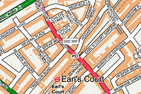 SW5 9RF map - OS OpenMap – Local (Ordnance Survey)