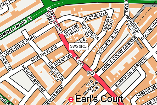 SW5 9RQ map - OS OpenMap – Local (Ordnance Survey)