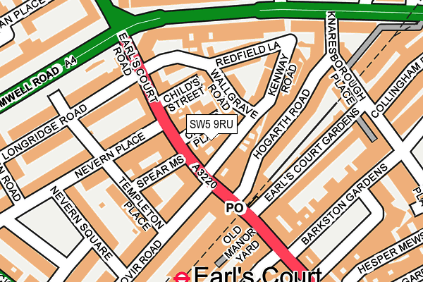 SW5 9RU map - OS OpenMap – Local (Ordnance Survey)