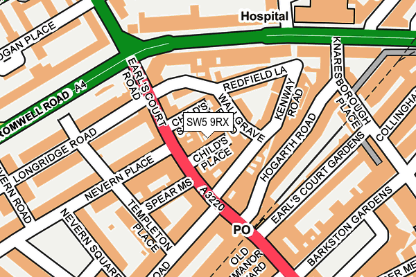 SW5 9RX map - OS OpenMap – Local (Ordnance Survey)