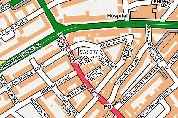SW5 9RY map - OS OpenMap – Local (Ordnance Survey)