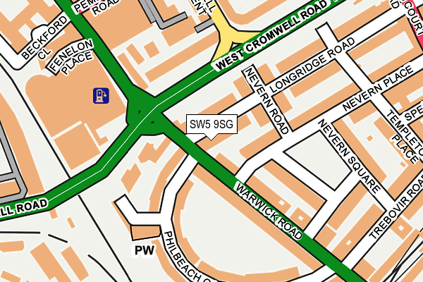 SW5 9SG map - OS OpenMap – Local (Ordnance Survey)