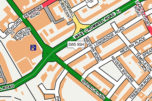 SW5 9SH map - OS OpenMap – Local (Ordnance Survey)