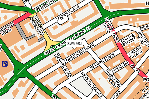 SW5 9SJ map - OS OpenMap – Local (Ordnance Survey)