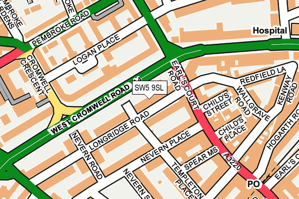 SW5 9SL map - OS OpenMap – Local (Ordnance Survey)