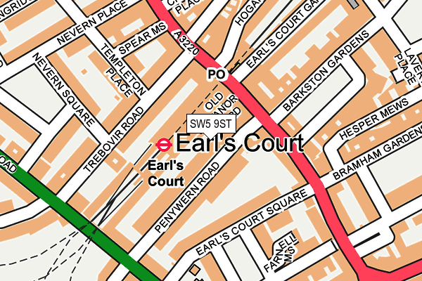 SW5 9ST map - OS OpenMap – Local (Ordnance Survey)