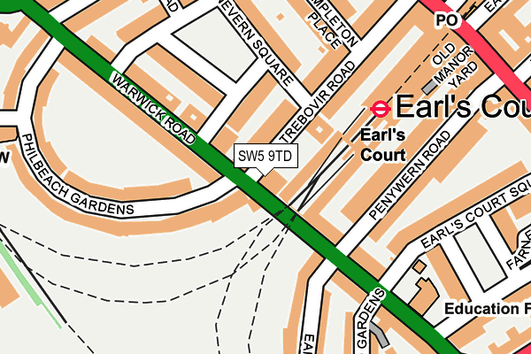 SW5 9TD map - OS OpenMap – Local (Ordnance Survey)